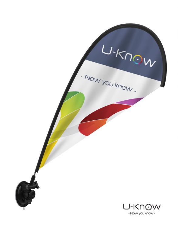 MINI FLAG VENTOUSE  Flag With Suction Cup Holder